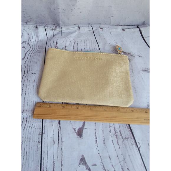 ipsy makeup bag Stay Golden Gold And Teal With Sunburst Closure - Picture 4 of 6